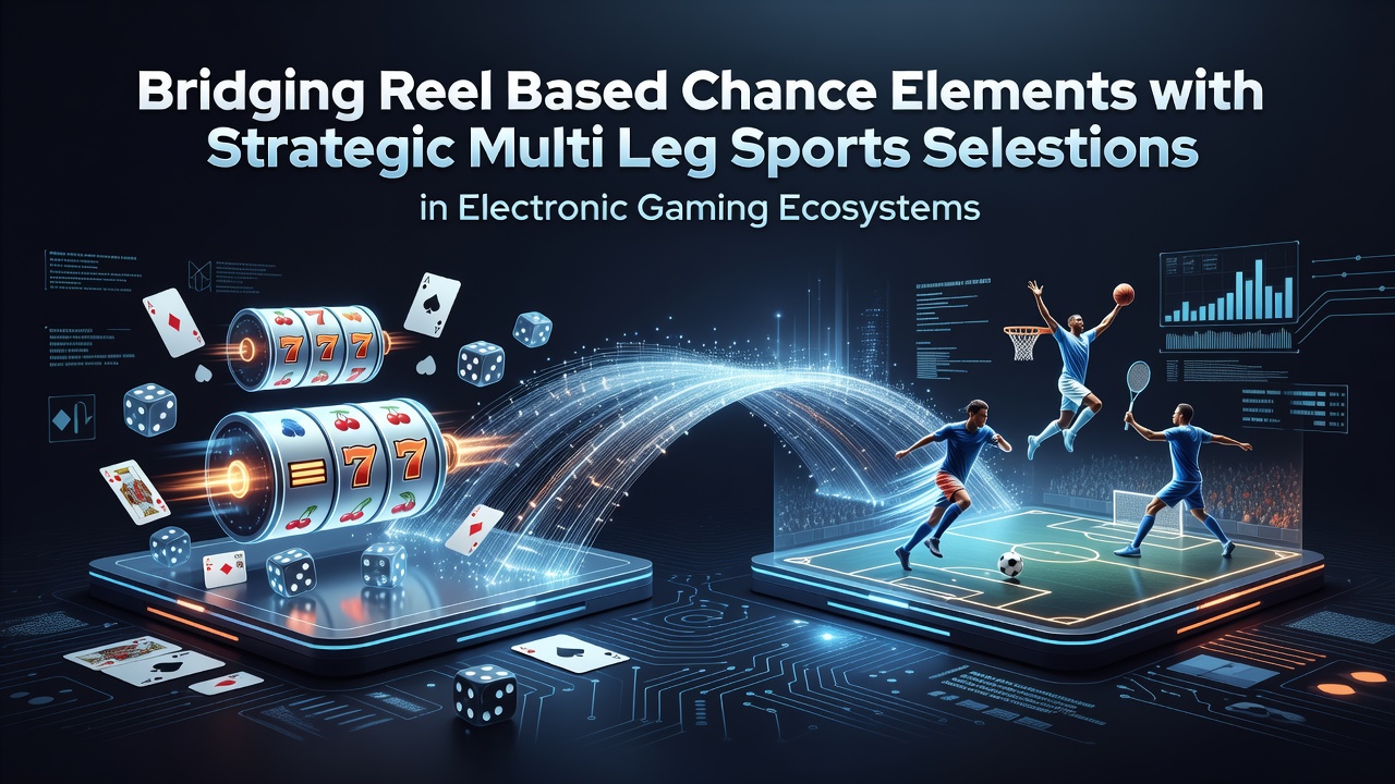Electronic gaming interface showing integrated slot reels and multi-leg sports betting selections on a mobile device