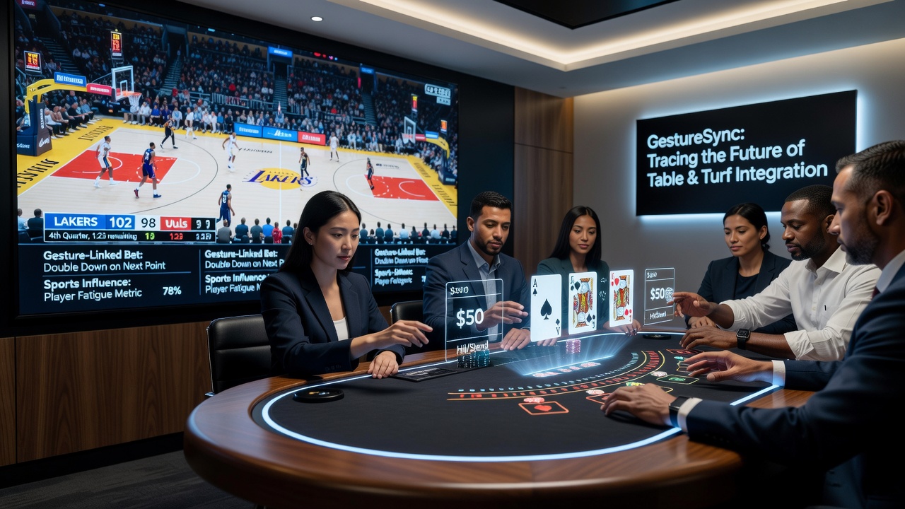 Close-up of gesture-controlled mobile screen showing blackjack hand and live sports odds side by side